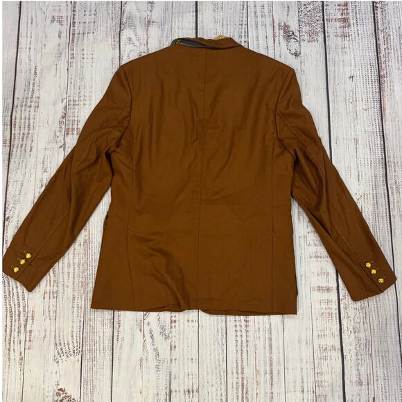 Descendant of Thieves Brown Wool Blend Blazer L Limited 247 Gold Buttons - Picture 3 of 14